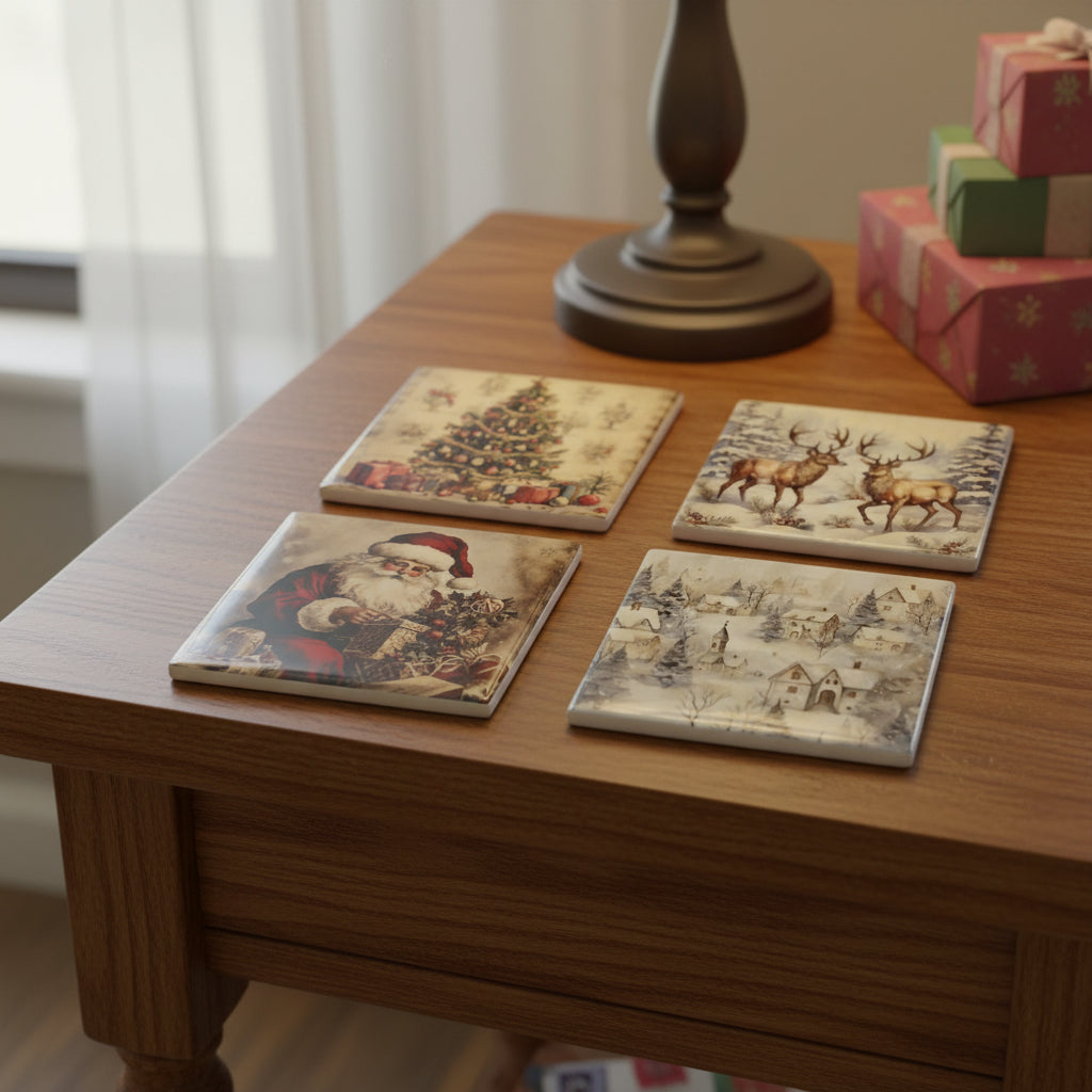 Ceramic Christmas Coaster