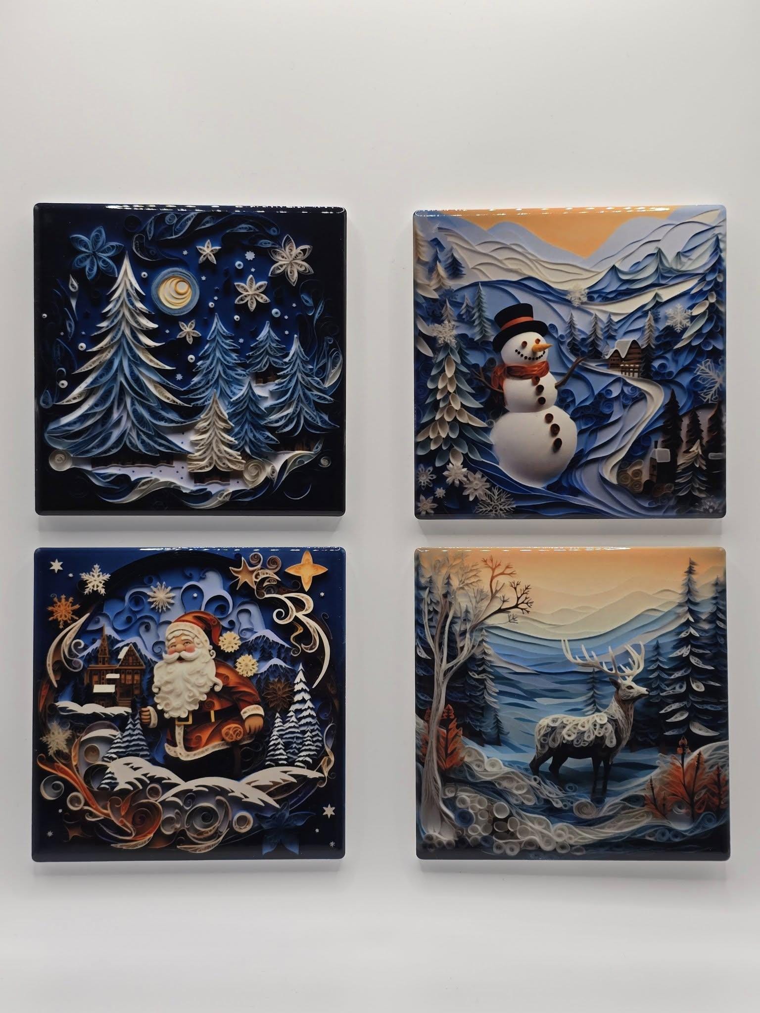 Ceramic Christmas Coaster